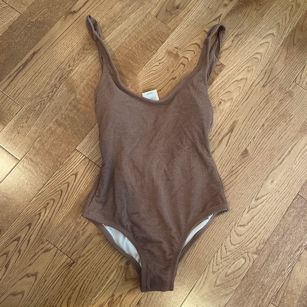 NWT brown one piece swimsuit high waisted